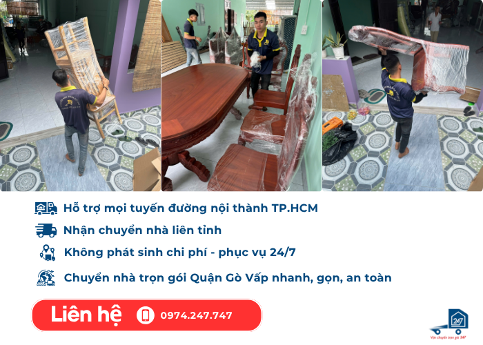 Chuyển nhà trọn gói tại Quận Gò Vấp khắp TPHCM và đi tỉnh
