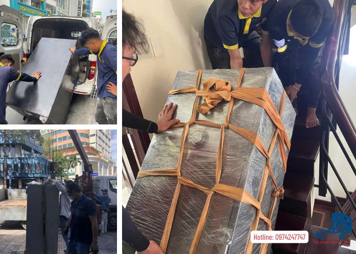 Với 10 năm kinh nghiệm, Vận Chuyển Trọn Gói 247 chuyên vận chuyển két sắt đa dạng (lên lầu, két siêu trọng) bằng thiết bị chuyên dụng, đảm bảo an toàn tuyệt đối.
